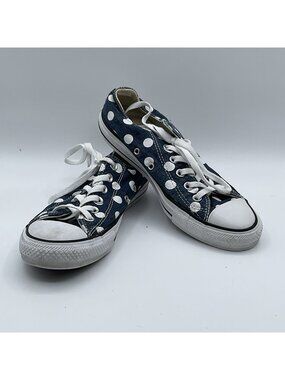Converse Chuck Taylor All Star Denim Polka Dot Low Top Sneakers Women’s Size 8